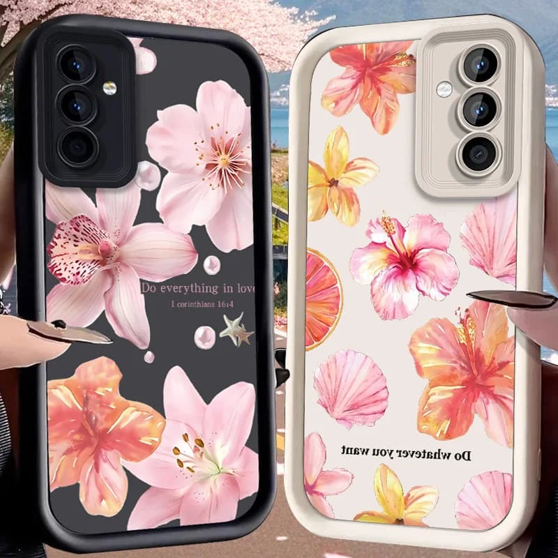 Custodia floreale per Samsung Galaxy A53 A50 A50S A36 A35 A34 A33 A32 A30 A26 A24 A23 A22 A20 A16 A15 A14 A13 A12 4G A06 M55 5G Cover