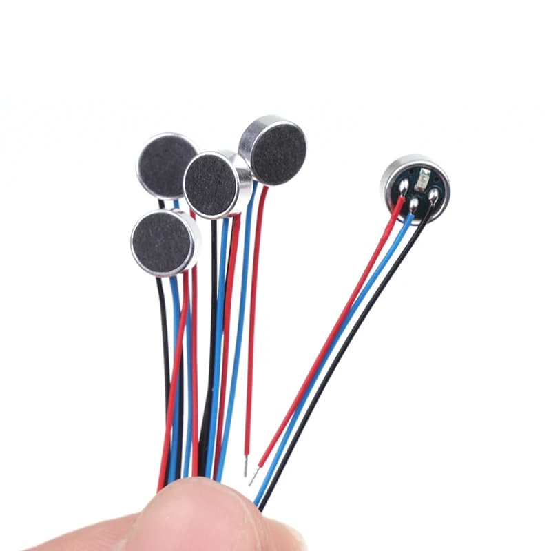 5 Pz/set 6x2.5mm 6025 MIC Microfono A Condensatore Elettrete Con Lunghezza Filo 7 CENTIMETRI Sensore Flusso D'aria Nebulizzatore