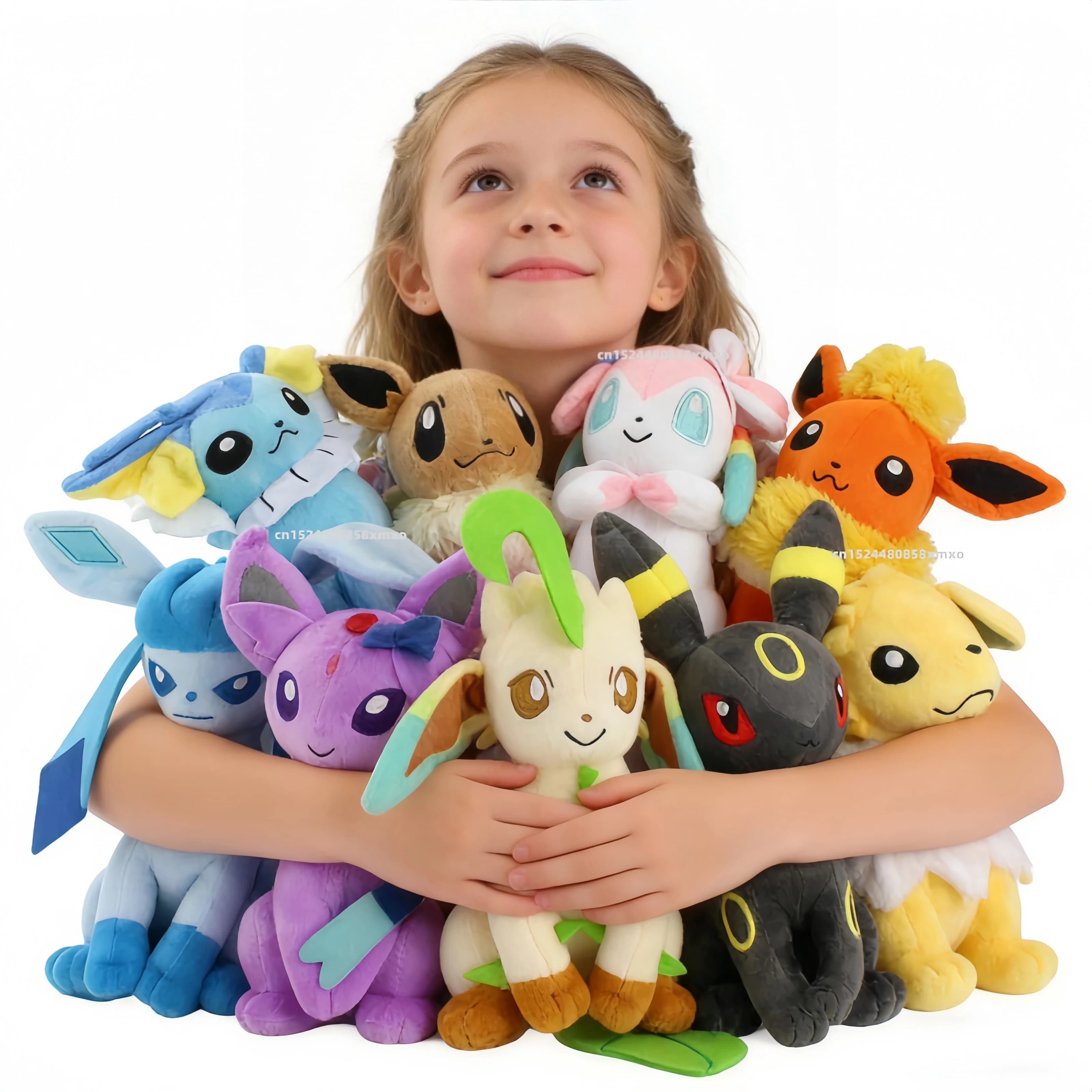 Set di Peluche Pokémon: Famiglia Eevee, Leafeon, Vaporeon, Glaceon, Sylveon, Espeon, Umbreon - Regalo per Appassionati di Giochi
