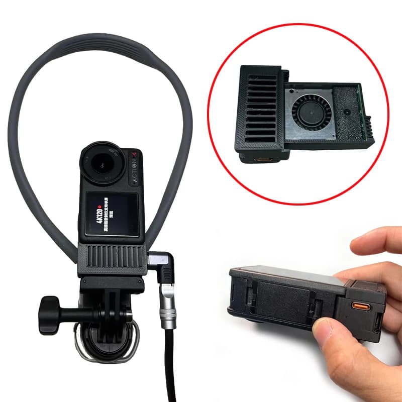 Ventola di Raffreddamento Magnetica a Sgancio Rapido per Fotocamera DJI OSMO Action 3/4/5/6, Soluzione per Surriscaldamento Durante Registrazioni a Lungo Termine
