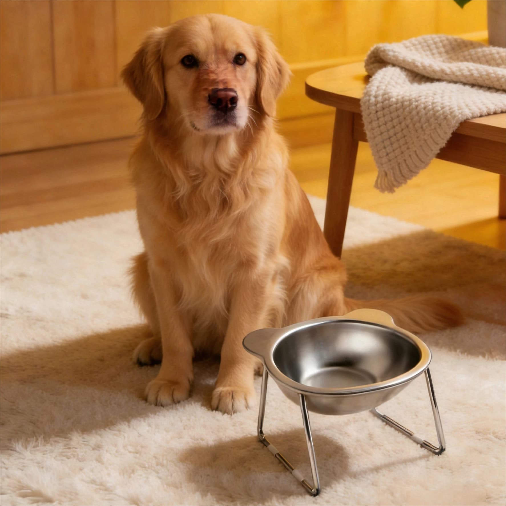 15 ° Ciotola Rialzata Inclinata per Cani in Acciaio Inox 304, Anti-Vomito, per Cibo e Acqua, Protezione della Colonna Vertebrale per Cani e Gatti