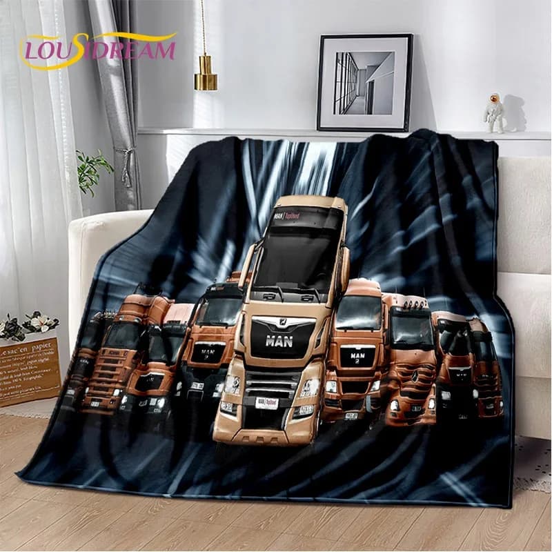 MAN Truck Lorry Stampa 3D Morbide coperte di flanella, Coperta da tiro Comoda coperta per letti da picnic Divano Casa Camera da letto Regali per bambini