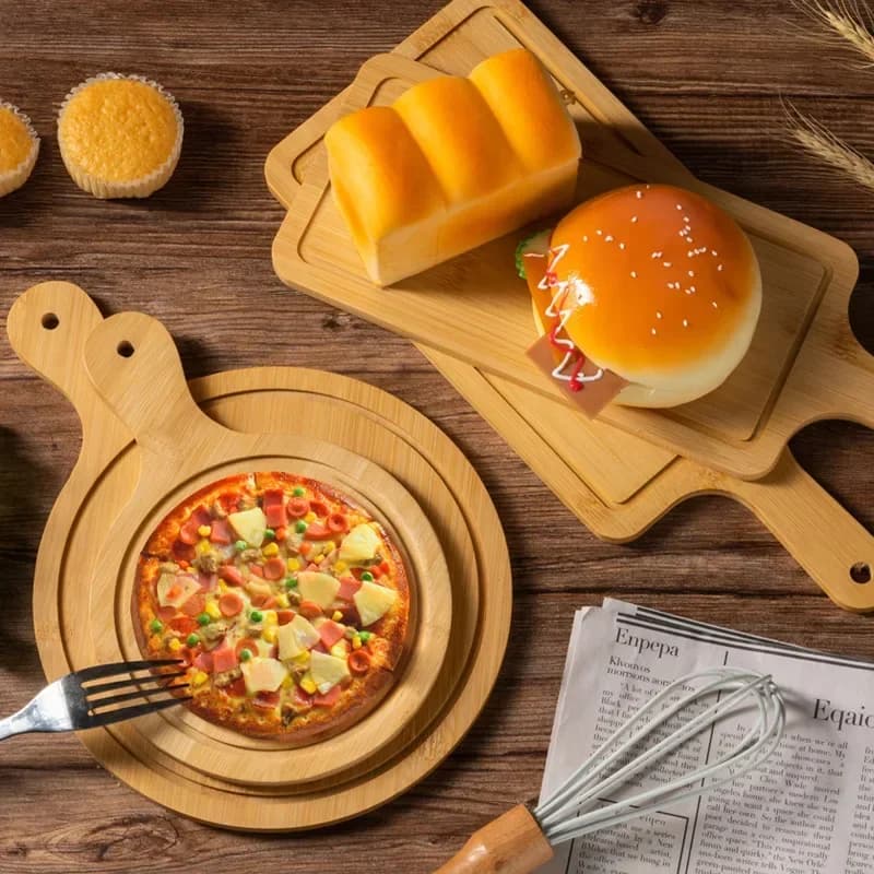 1Pc Paddle for Wooden Pizza Tagliere with Handle Paisserie Plate for bread Steak Tray for snack Kitchen Tools Accessories