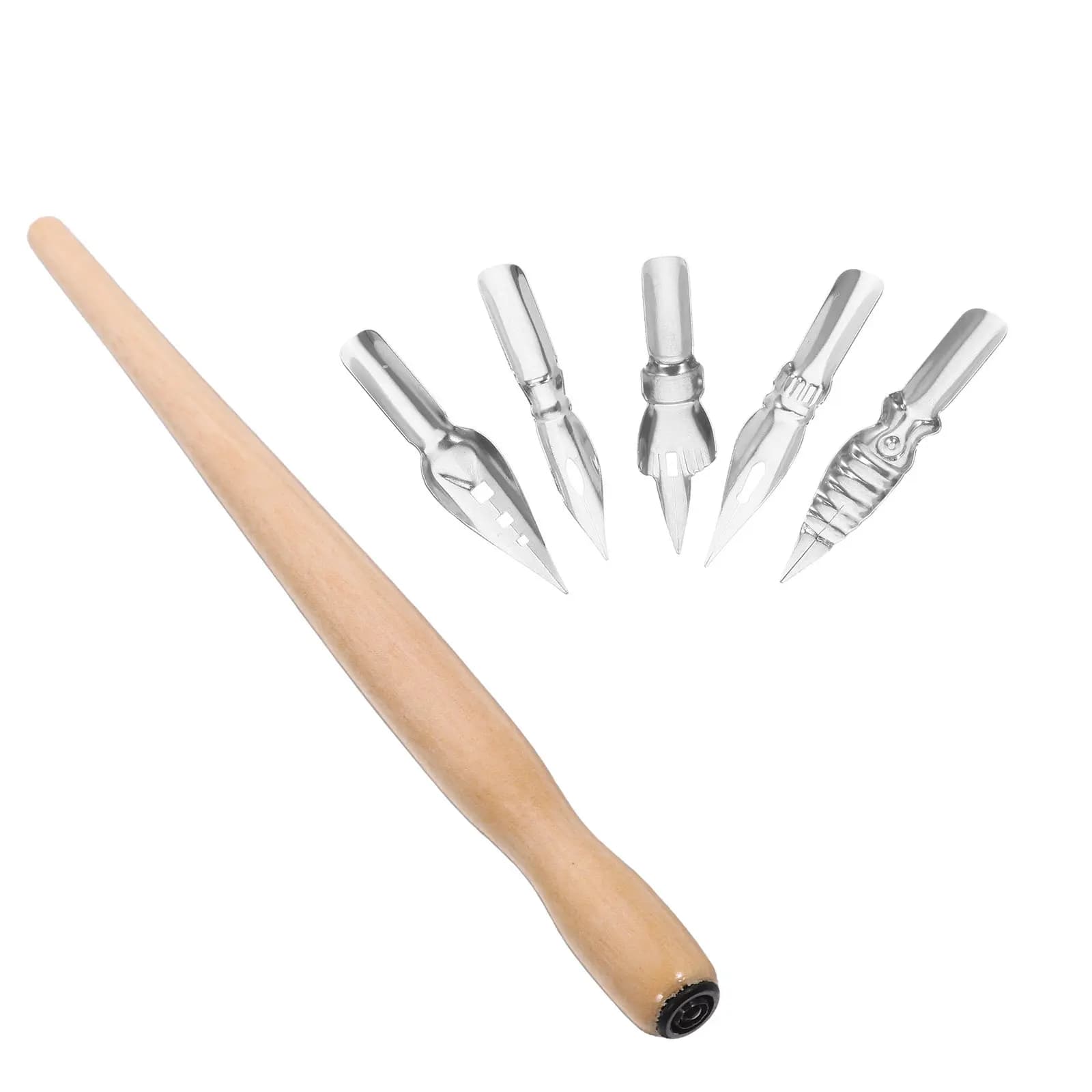 1Set Multi Function Calligraphy Dip Pen Set with Interchangeable Nibs Pen Rod Irregular Grip Design for Drawing Lettering