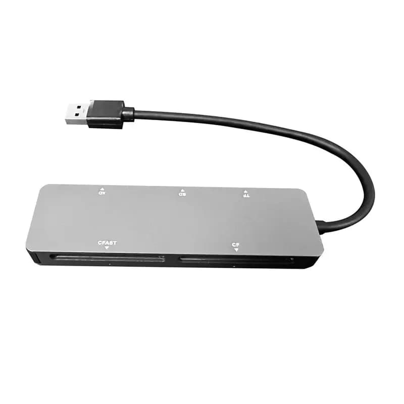 Elegante lettore di schede multifunzione per schede CF/SD/XD/CFAST/TF 5 in 1 Docking station per lettore di schede USB-A USB-C