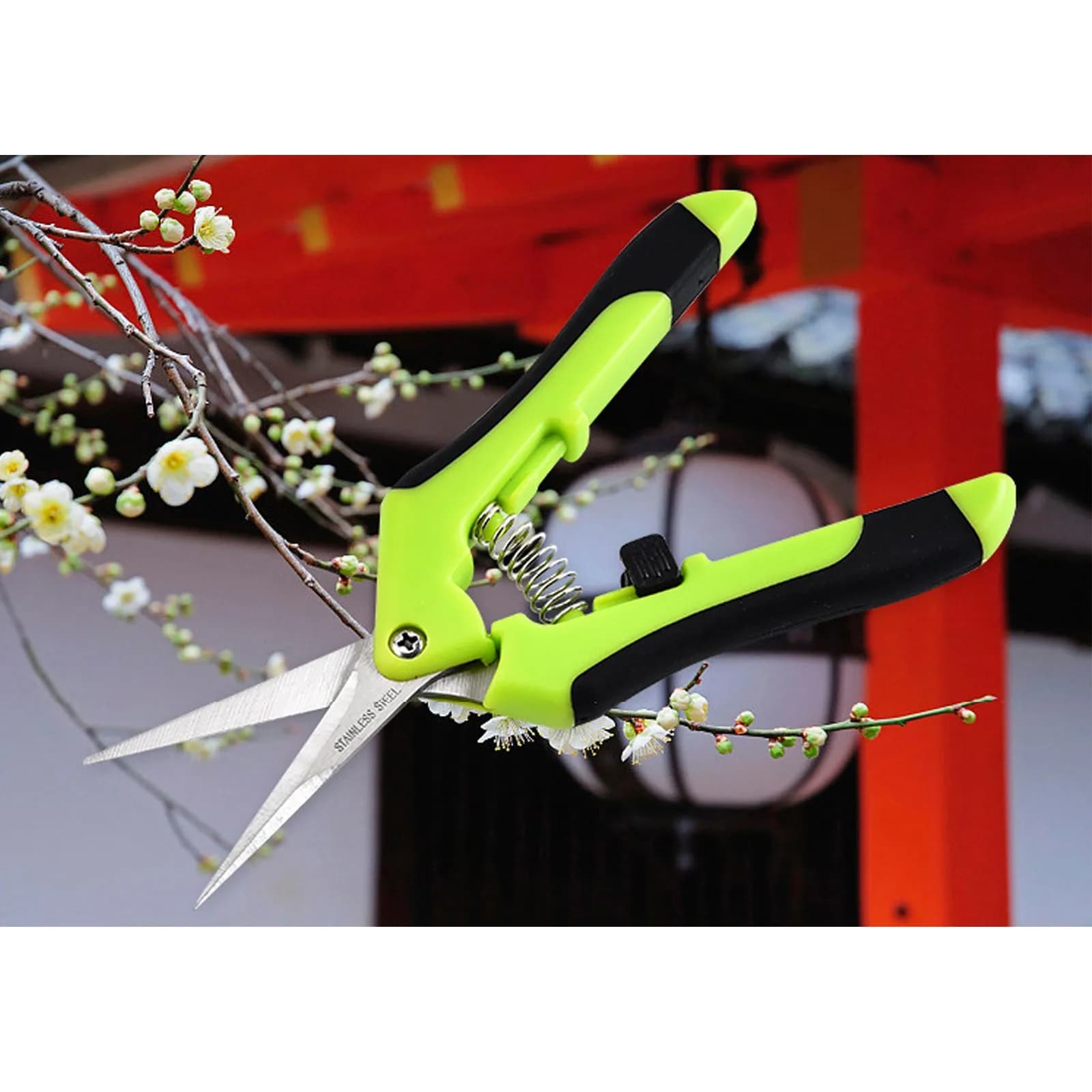 6,5 Inch Gardening Hand Drilling Shears Straight Blades/Stainless Steel Curves for Bushing Grass Flowers