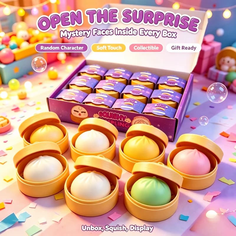 Soft Maltose Dumpling Squishy: Transparent Colorful Squeeze Toy, ASMR Stress Relief Ball, Sensory Fidget Toy for Kids Adults