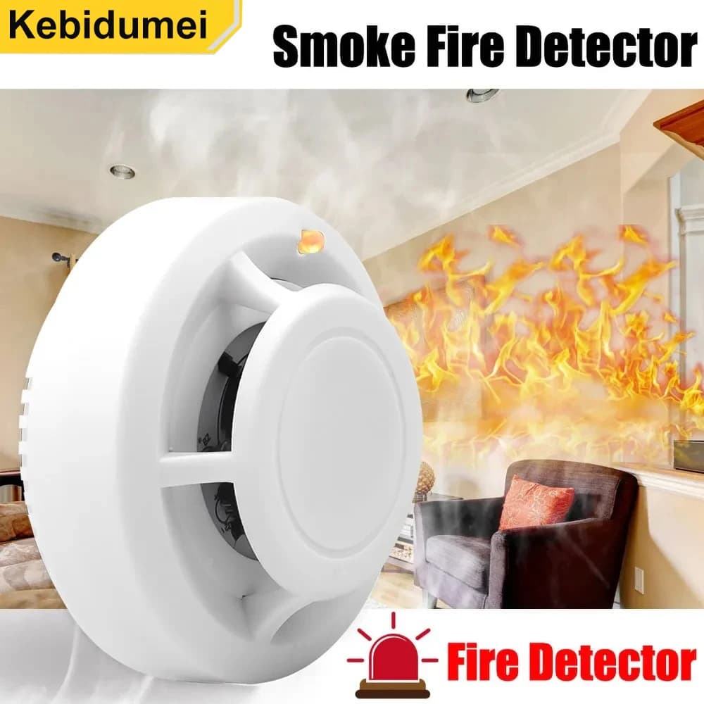 Rilevatore di fumo per protezione antincendio Sensore di fumo wireless Allarme antincendio altamente sensibile per il sistema di allarme della scuola domestica