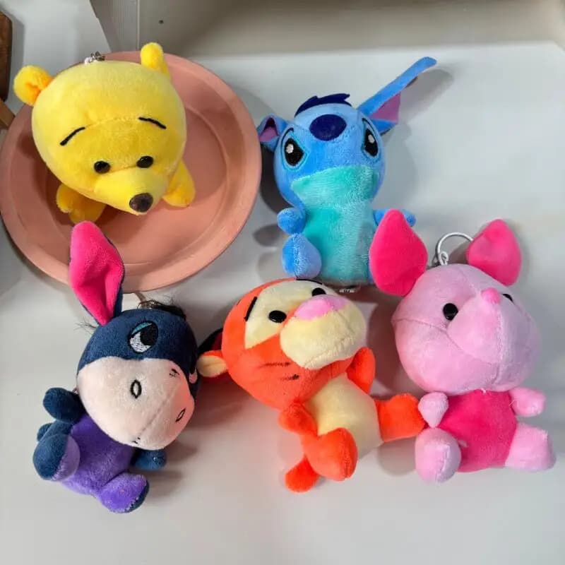 Portachiavi Peluche Kawaii Disney Eeyore e Tigre, Ciondolo Creativo a Forma di Maialino per Zaino, Bambola Imbottita, Regalo di Compleanno, Gadget