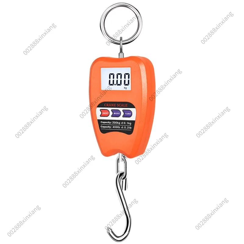 200kg Portable Electronic Hook Scale, High Precision Hanging Scale, Travel Luggage Weighing Tool for Industrial Home Use