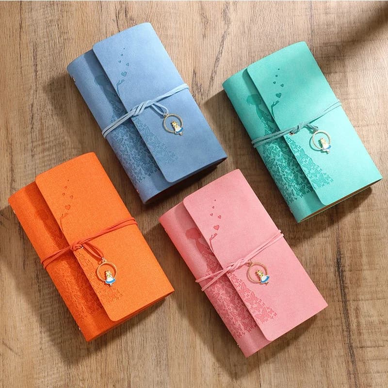 1pcs A6 Leather Loose-leaf Notebook Retro Watch Business Office Journal Creative Bandage Work Notebook Office Supplies