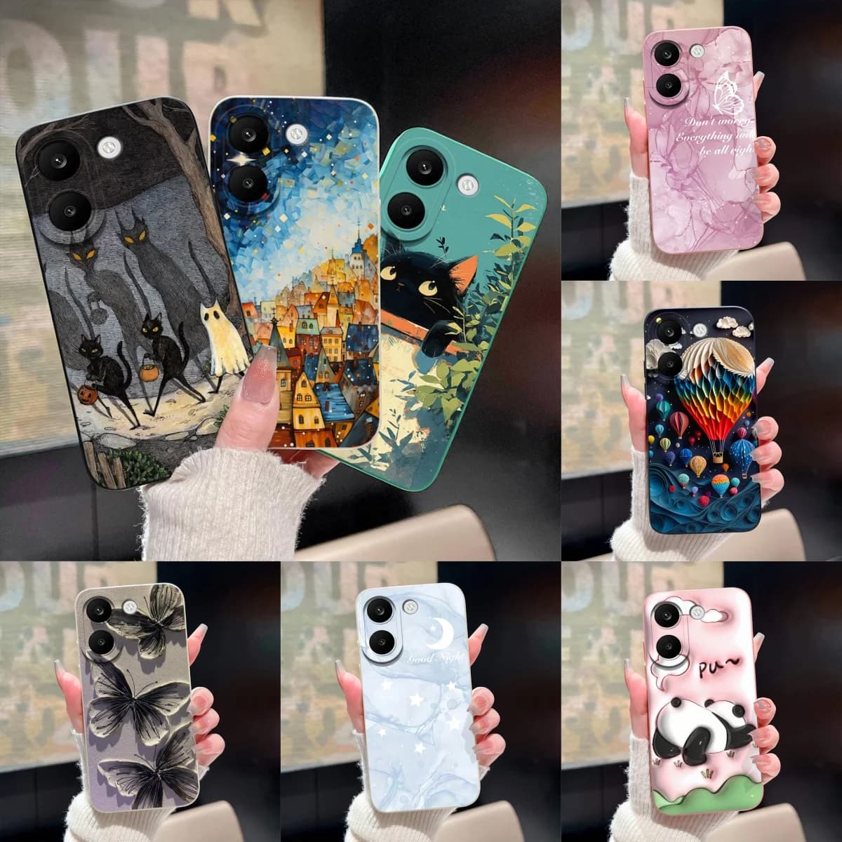 For Xiaomi PocoX8Pro PocoX8ProMax Cases Balloon Moon Star Protective Vintage Silicone Phone Bumper For poco x8 pro max Capinha