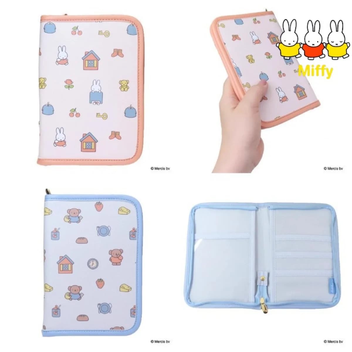 Borsa Portaoggetti Kawaii Miffy, Graziosa Borsa per Documenti e Biglietti, Borsa Portapassaporto Multifunzionale Portatile, Porta Carte