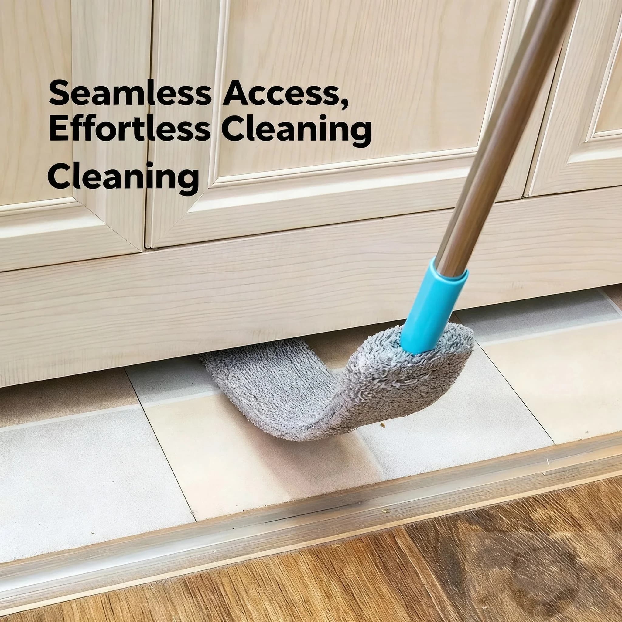 Telescopic stand with extendable long handle with folding head - Flexible cleaning brush for cleaning tool of domestic poles