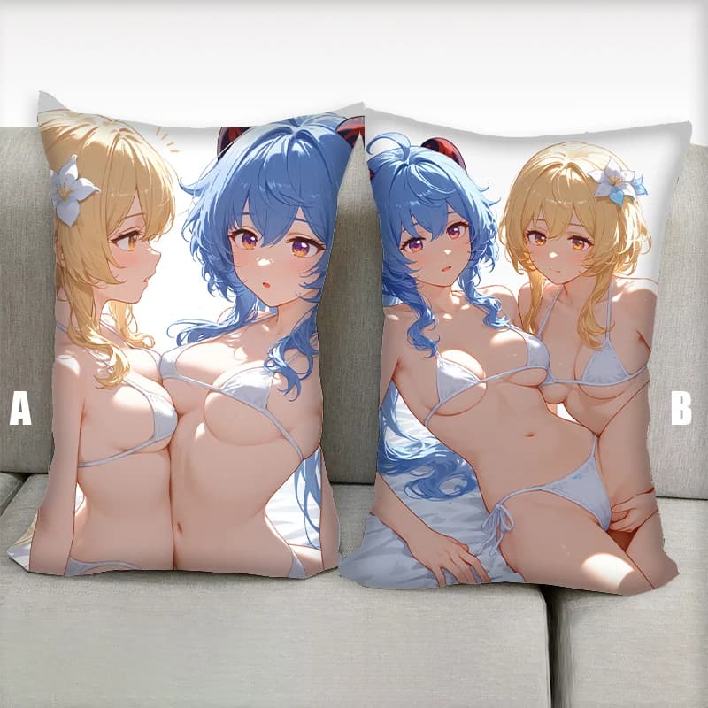 Dakimakura Anime Federa Ganyu lumine yuri Nsfw Mezza Corpo Cartoon Federa Doppio Lato Stampa Regali