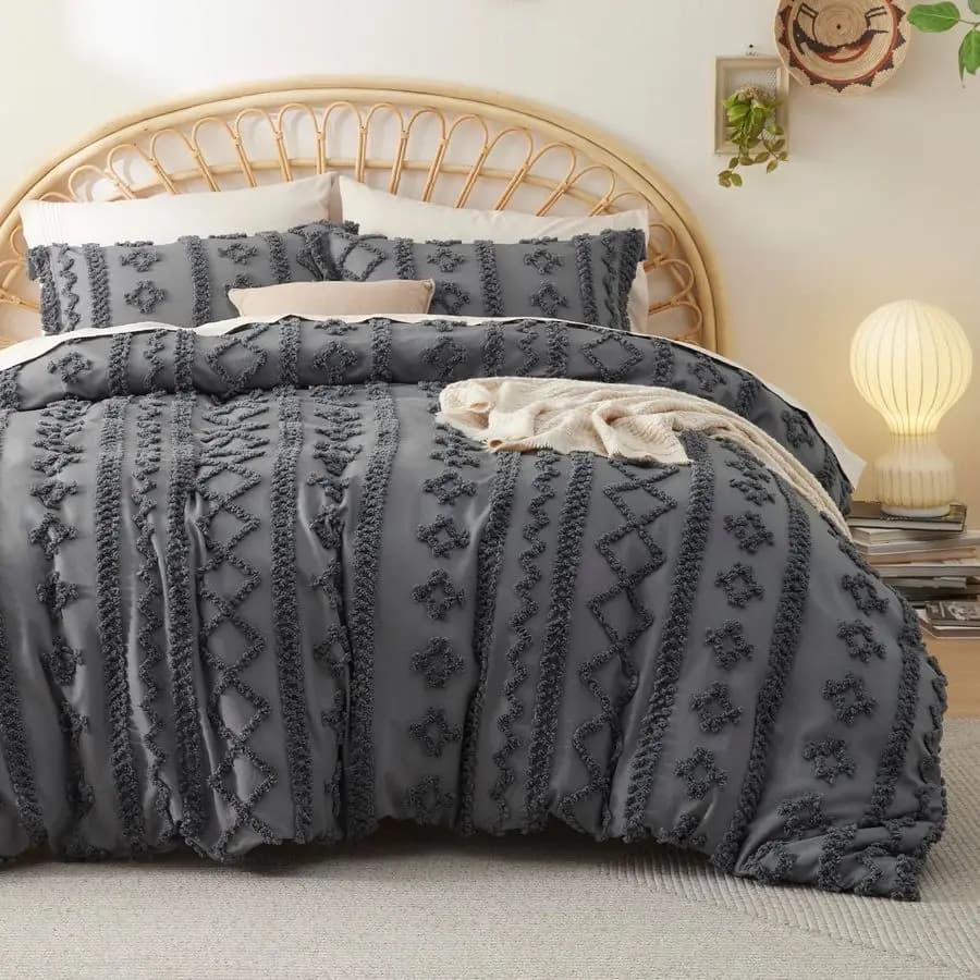 Copripiumino Boho King Size, Morbido e Confortevole, Design Elegante, Biancheria da Letto Boho per Decorazione, Copripiumino Lavabile in Lavatrice