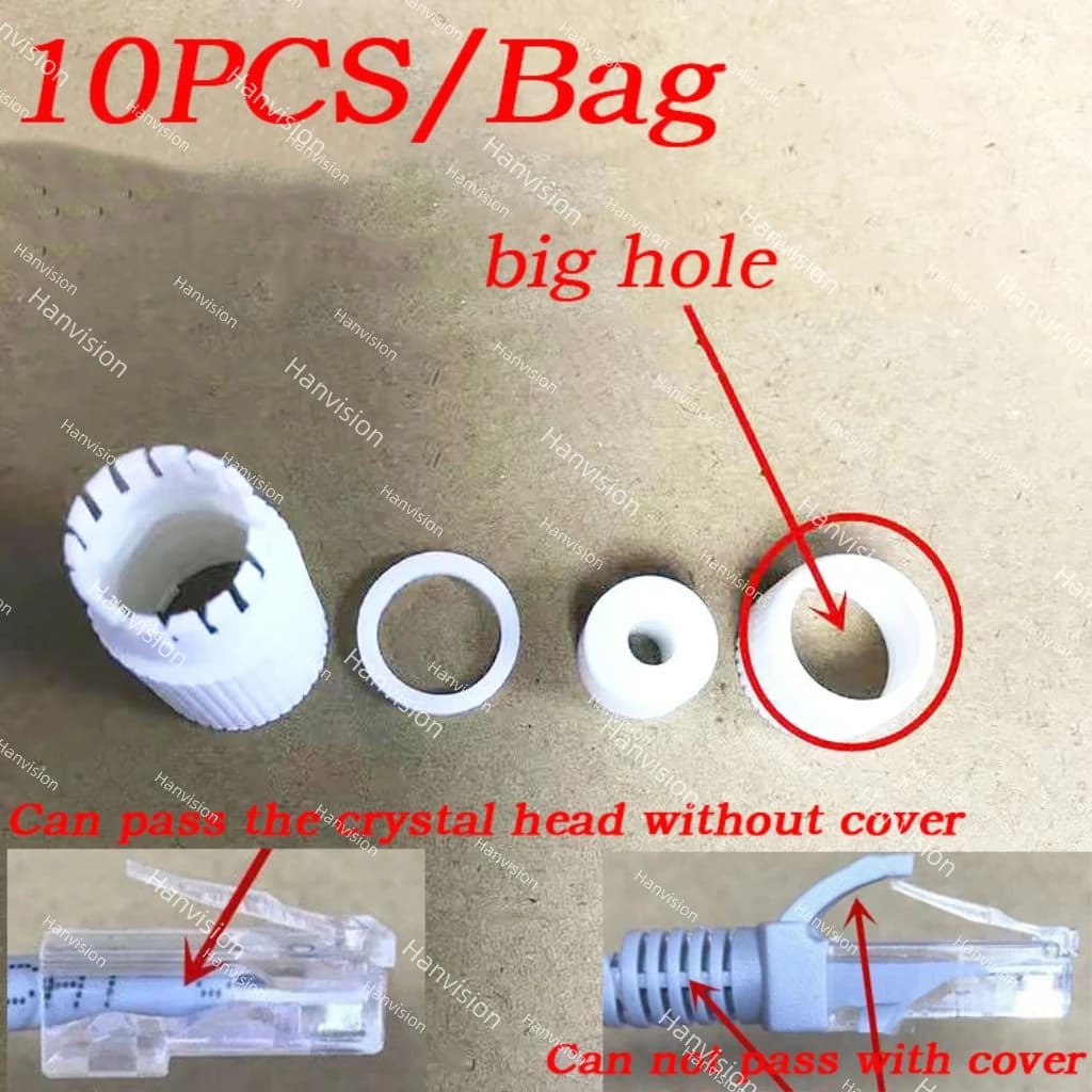Waterproof Connector Cap RJ45 10 pcs/lot used for Hikvision camera etc. Crystal Head Shell for CCTV Camera Cable