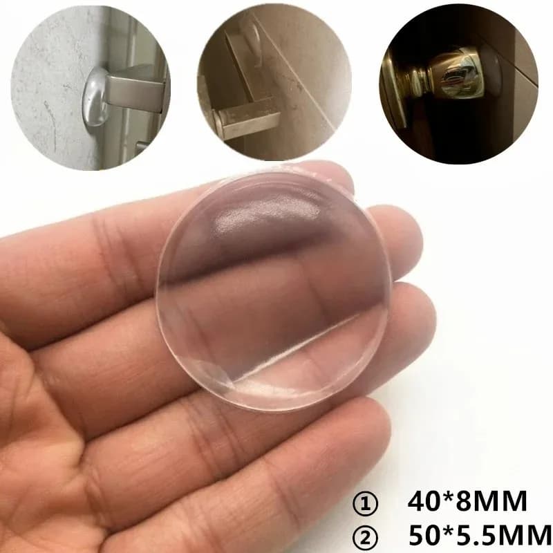 Round Transparent Soft Silicone Non-slip Door Stopper Muffler Wall Protector Self-adhesive Door Handle Bumper Protective Plug