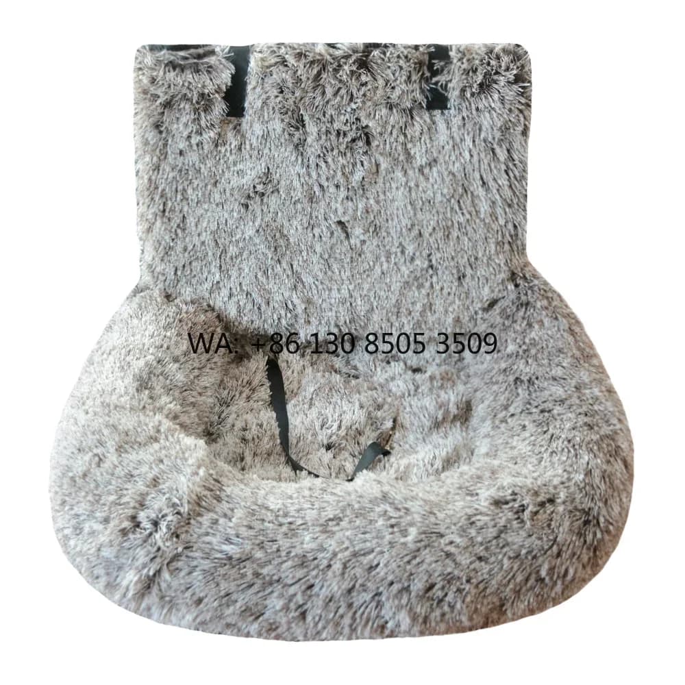 New Removable Fluffy Dog & Cat Car Seat Bed with Thick Cushion 100% Cotton Portable for Travel
