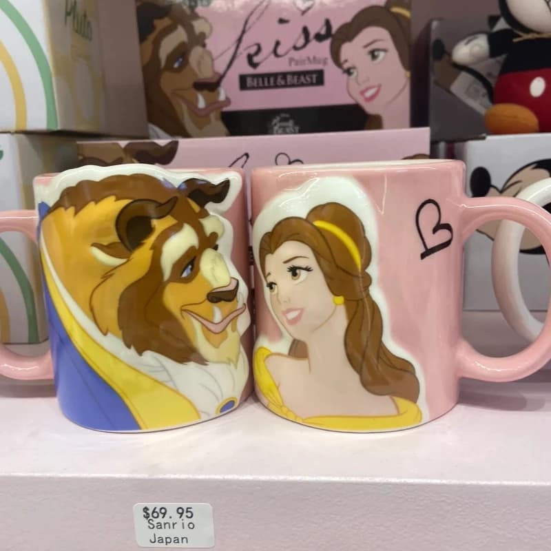 2 pezzi Disney tazza 300ml sirena bellezza e bestia tazza amanti tazza di ceramica regalo di San Valentino tazza creativa tazza