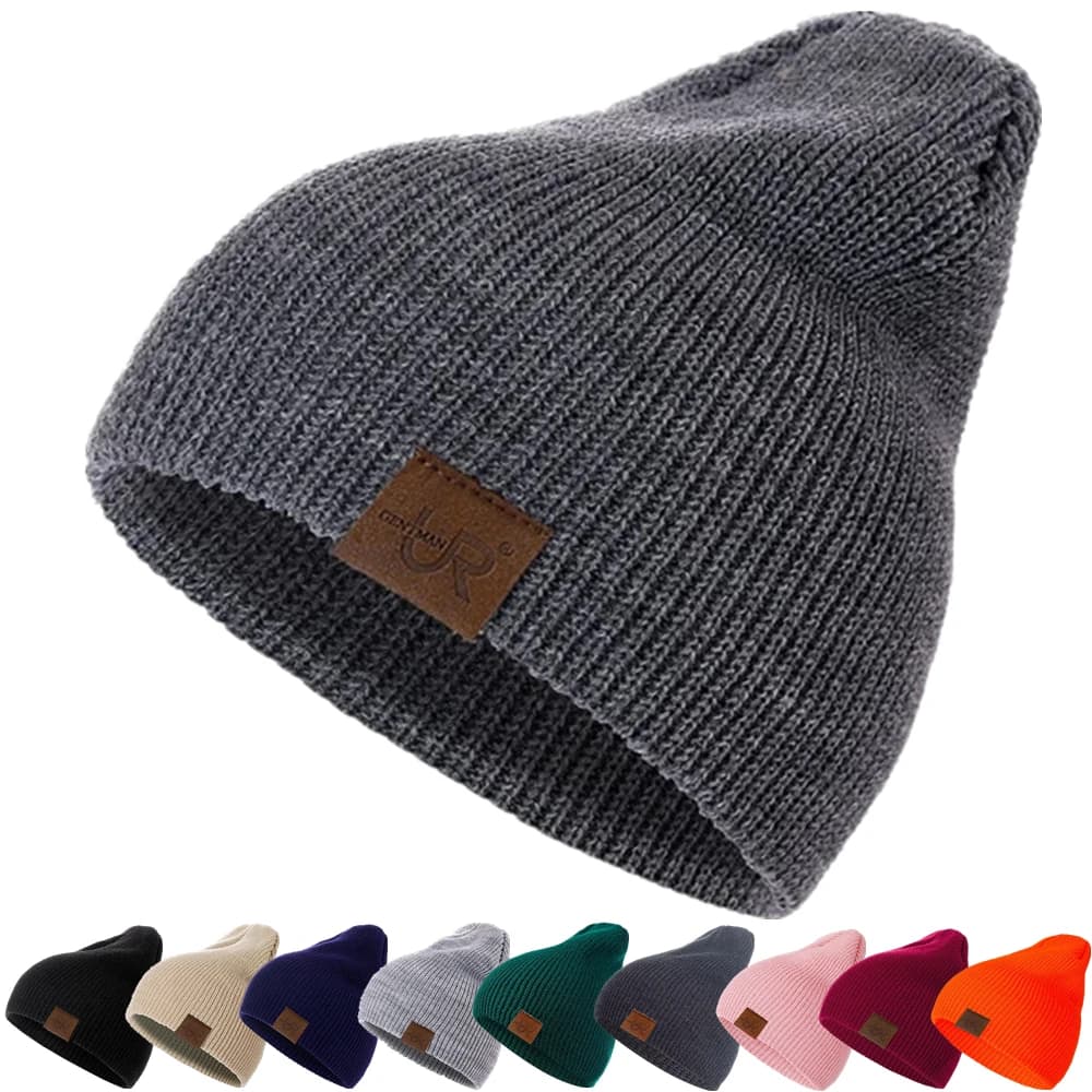 URGENTMAN Cappello a cuffia unisex di marca Cappelli invernali casual per uomo Donna Cappello lavorato a maglia moda Cappello a cuffia hip-hop solido Berretto unisex
