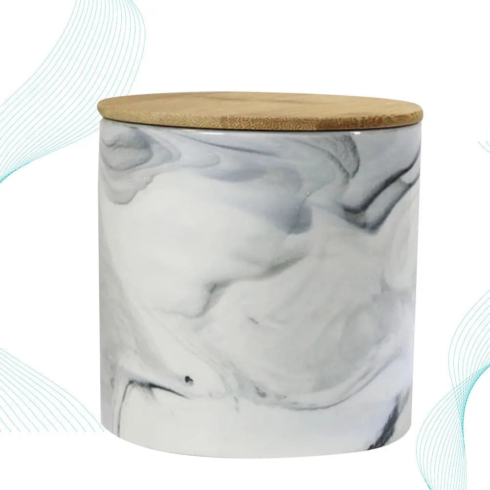 Marble Texture Airtight Storage Jar for Tea Coffee Grain Rice Beans Nuts Dried Fruit Cereal Sugar Salt Pepper Candy Food