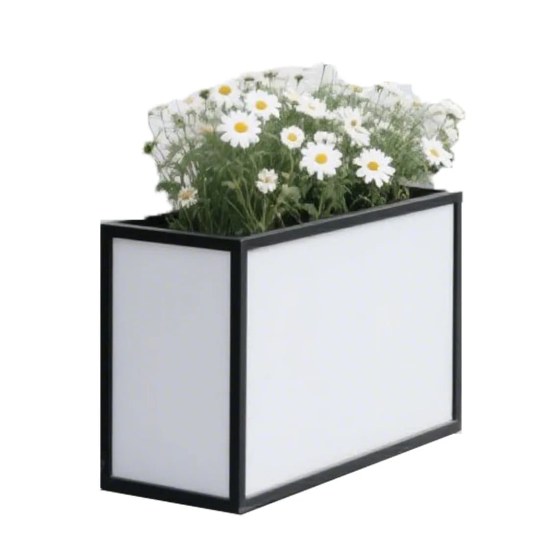 Recinzione per scatola da fiori in ferro battuto per esterni pendolo da esterno strada slot per fiori in acciaio inossidabile vaso da fiori rettangolare reparti vendite