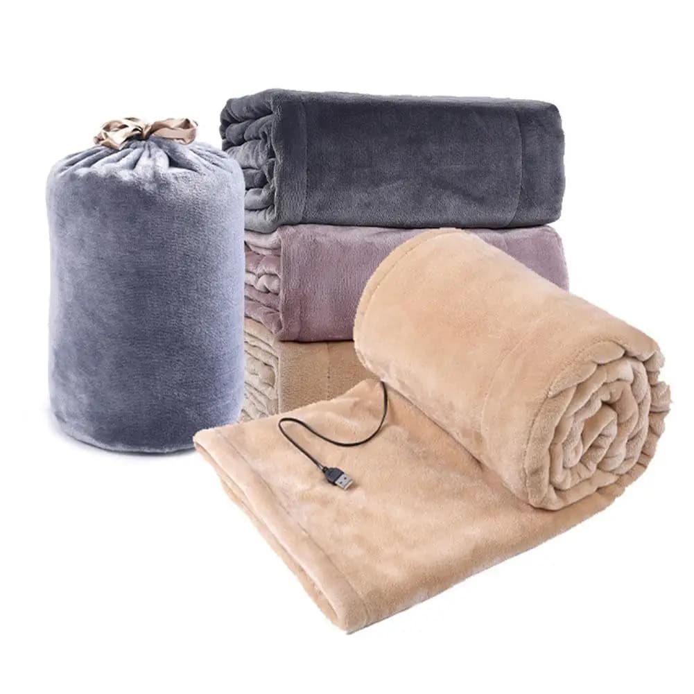 Coperta elettrica USB portatile 5V dormitorio esterno peluche cuscino riscaldante inverno caldo morbido peluche auto scialle campeggio 160x85 cm