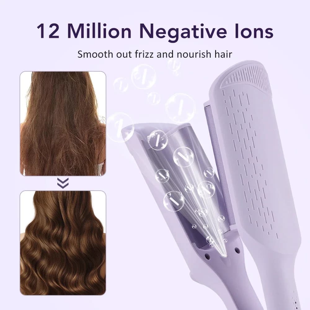 Ferro arricciacapelli elettrico Deep Wave da 32 mm, 4 temperature regolabili, riscaldamento rapido, per styling a lunga durata