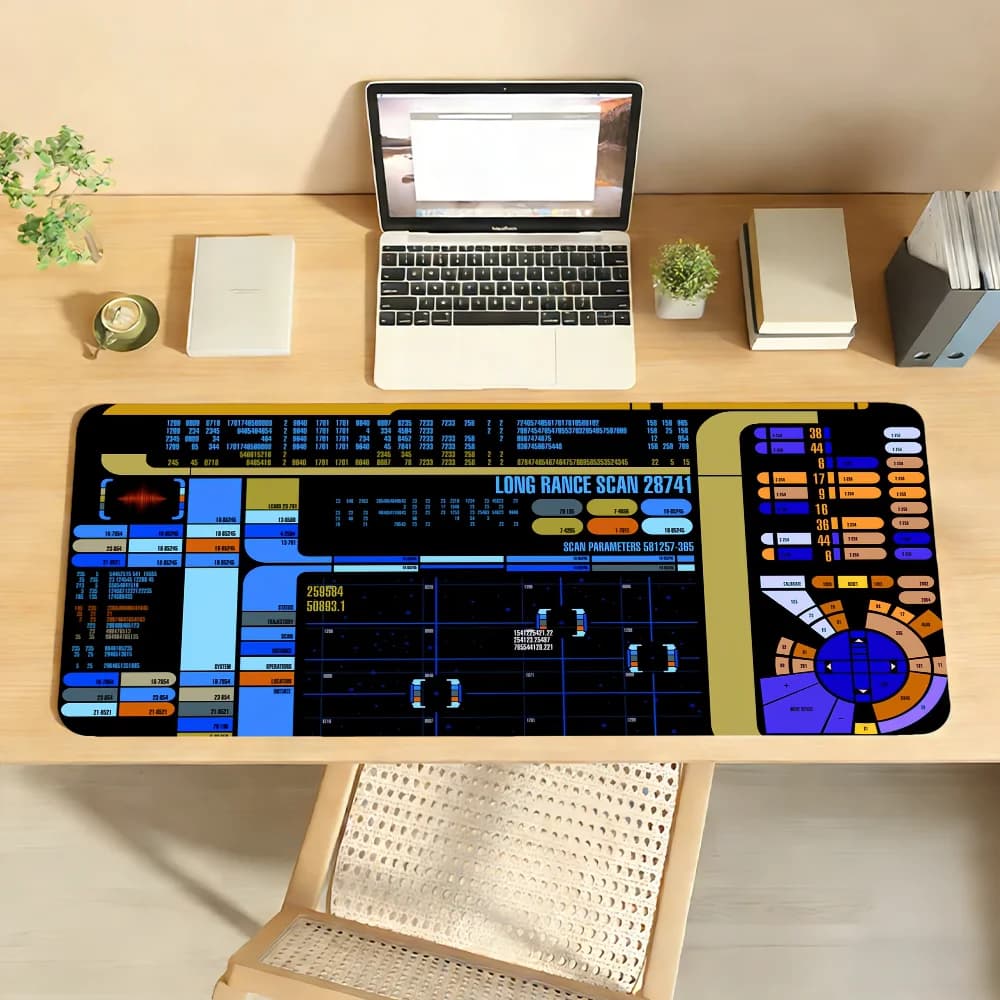 Tappetino per mouse Cool S-Star T-Trek, antiscivolo con bordo bloccabile, per PC, laptop, accessori da ufficio, tastiera in gomma, grande, XXL, per gaming