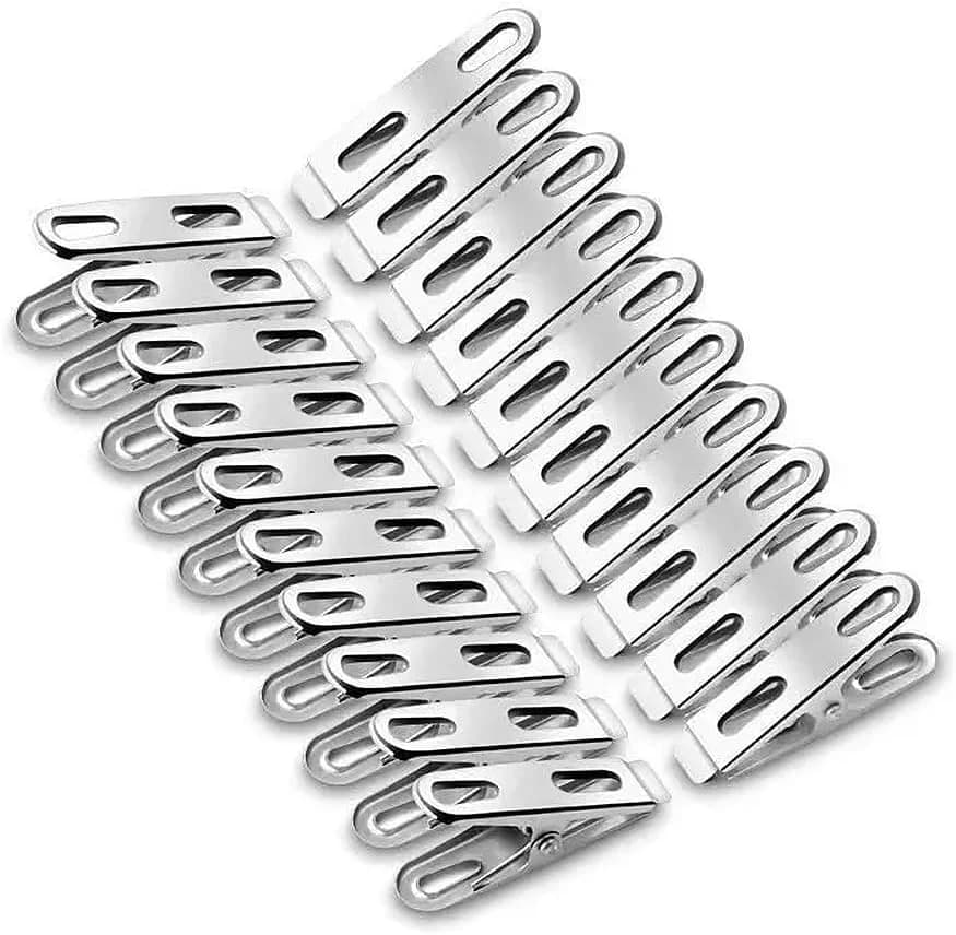 Set da 20/40 Pezzi di Mollette per Bucato in Acciaio Inossidabile da 4,5 cm, Clip Antivento in Metallo per Stendibiancheria e Appendere Foto