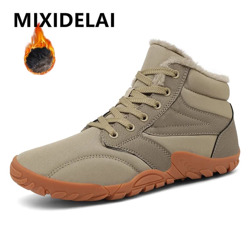 Nuovi stivali invernali da uomo Neve BareFoot Outdoor antiscivolo Pelliccia calda Sneakers casual Stivaletti leggeri taglie forti Scarpe da trekking