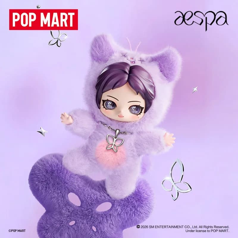 2026 Pop Mart x Aespa Fluffy Club Serie Aespa Blind Box Ciondolo Bambola Carina da Collezione Anime Giocattolo Trendy Decorazione per Fan Regalo