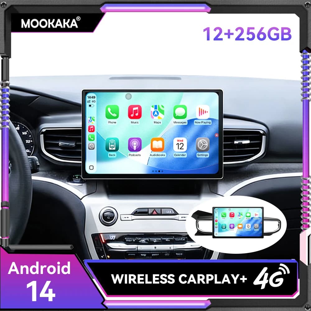 Autoradio Android 14.0 da 13,3 Pollici 12+256GB Aggiornamento per Ford Explorer 2021 2022 - 2025 Stereo con Schermo Touch IPS Integrato e Navigazione