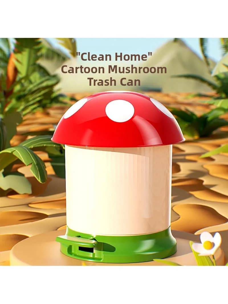 Cestino per Rifiuti a Forma di Fungo, Elegante Contenitore per Soggiorno e Camera da Letto, Cestino per Carta per la Casa e la Stanza dei Bambini