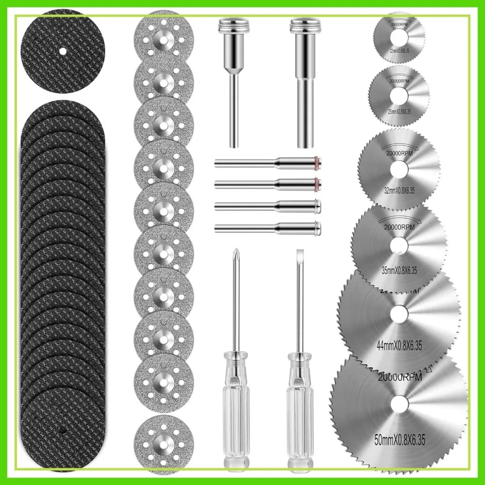 Set di 44 Utensili Rotanti: Lame HSS, Dischi in Resina, Mole Diamantate e Cacciaviti