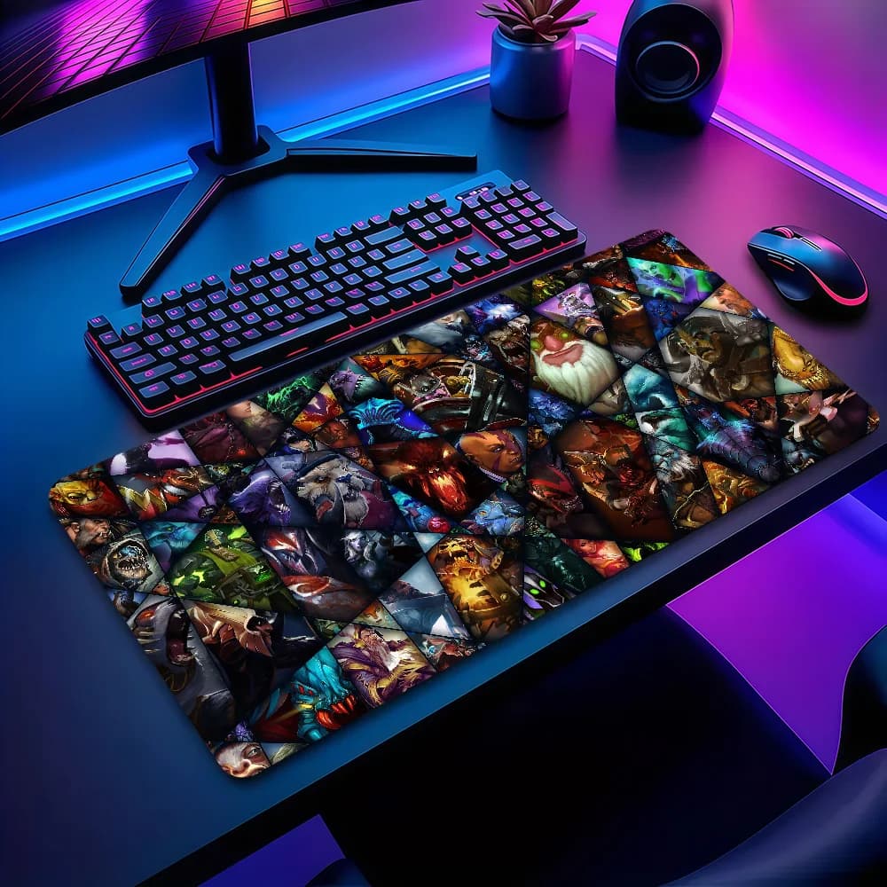 Tappetino per mouse Game Kez D-Dota 2, tappetino per mouse ispessito antiscivolo, grande, con bordo di fissaggio, per ufficio, studenti, gaming