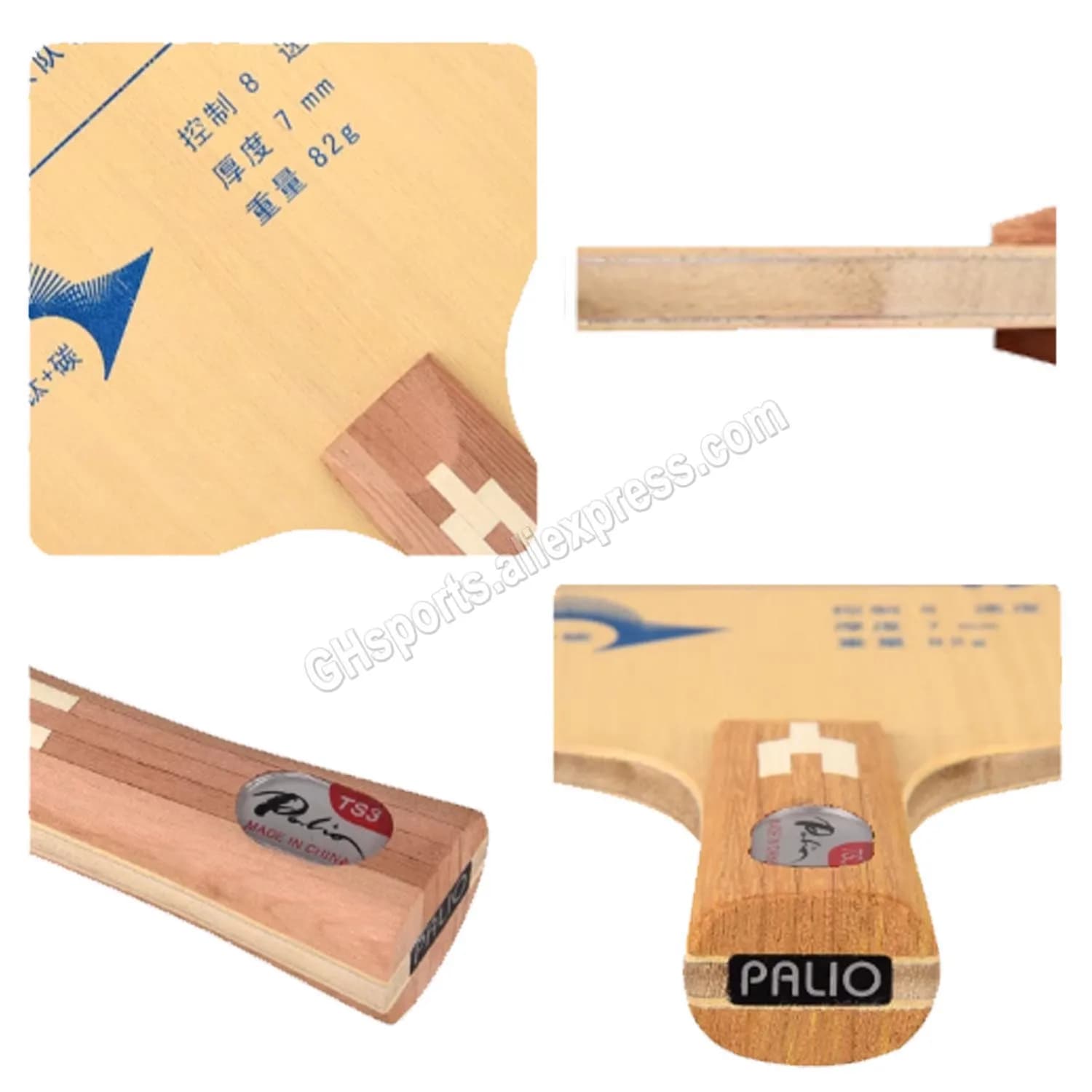 Palio TS-3 TS3 ping pong blade in carbon and titanium for fast attachment with topspin