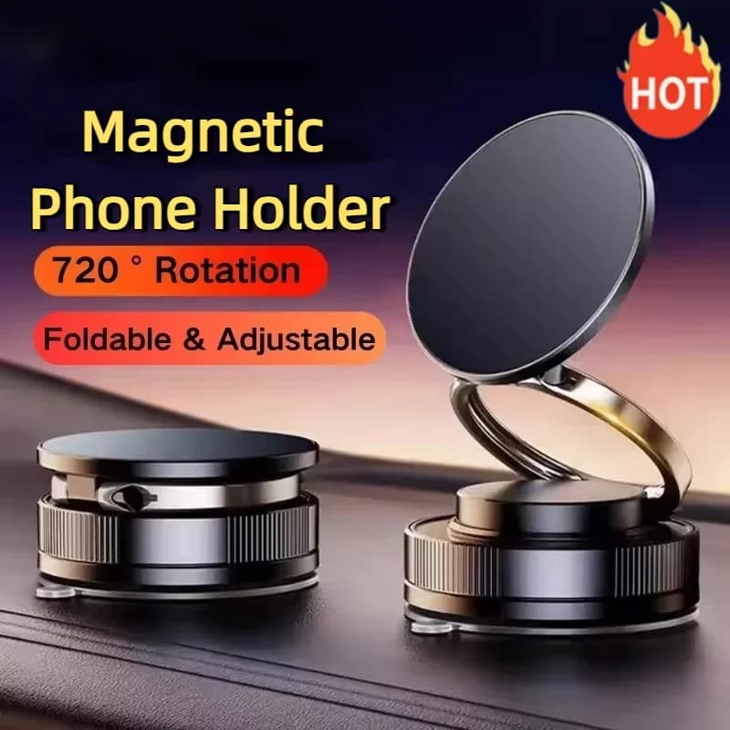 Staffa magnetica per telefono sottovuoto Regolazione multi-angolo Forte design di aspirazione con magnete Supporto per navigazione pieghevole per auto