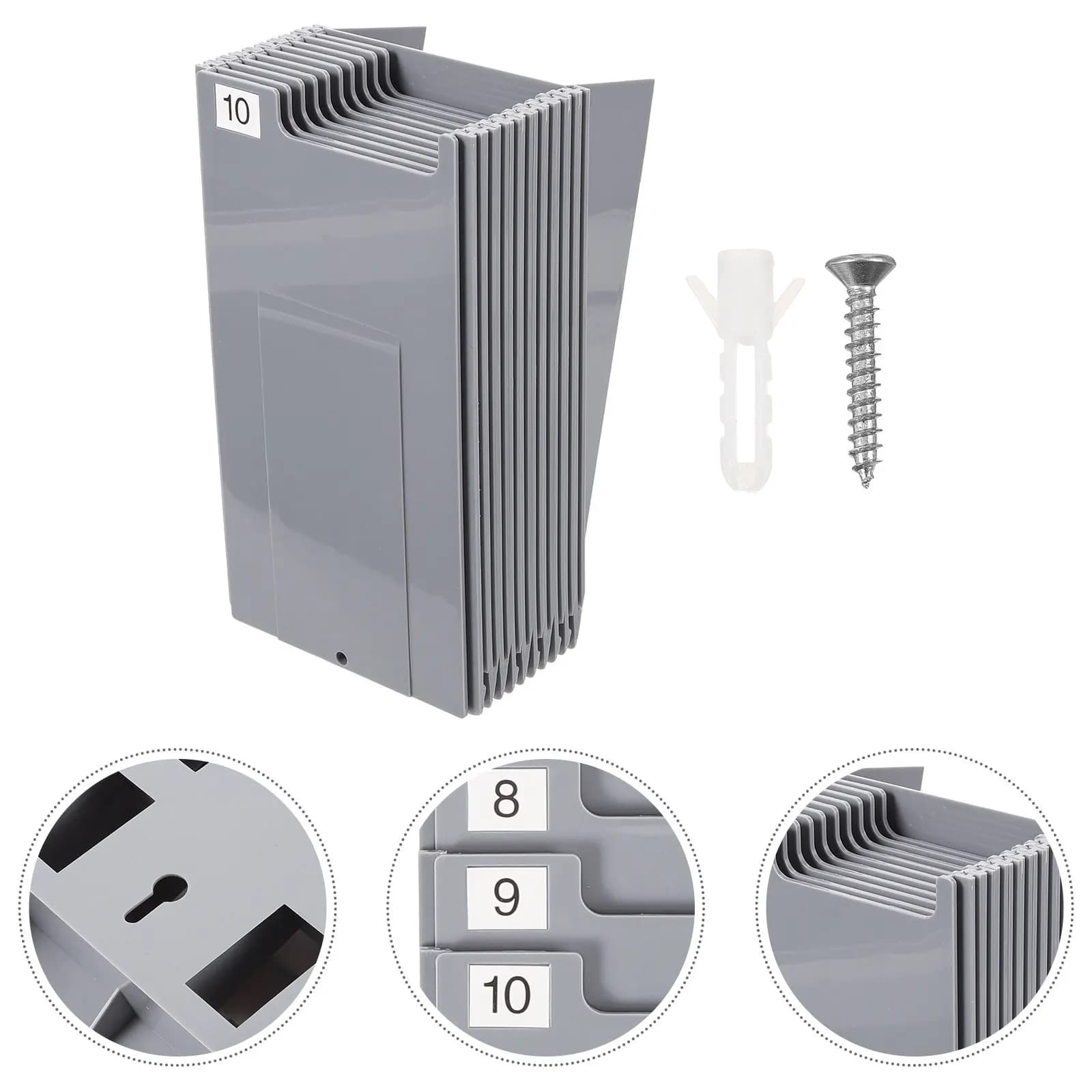 Porta schede presenze da parete, porta schede presenze per ufficio e magazzino, etichette di classificazione in plastica robusta, porta schede presenze per dipendenti