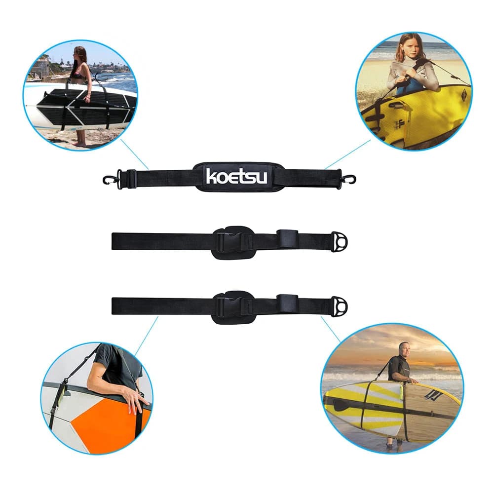 Tracolla regolabile per tavola da surf Imbracatura per trasporto Stand Up Paddleboard Tavola da surf Pinne da surf Paddle Wakeboard Surf Kayak Strumento