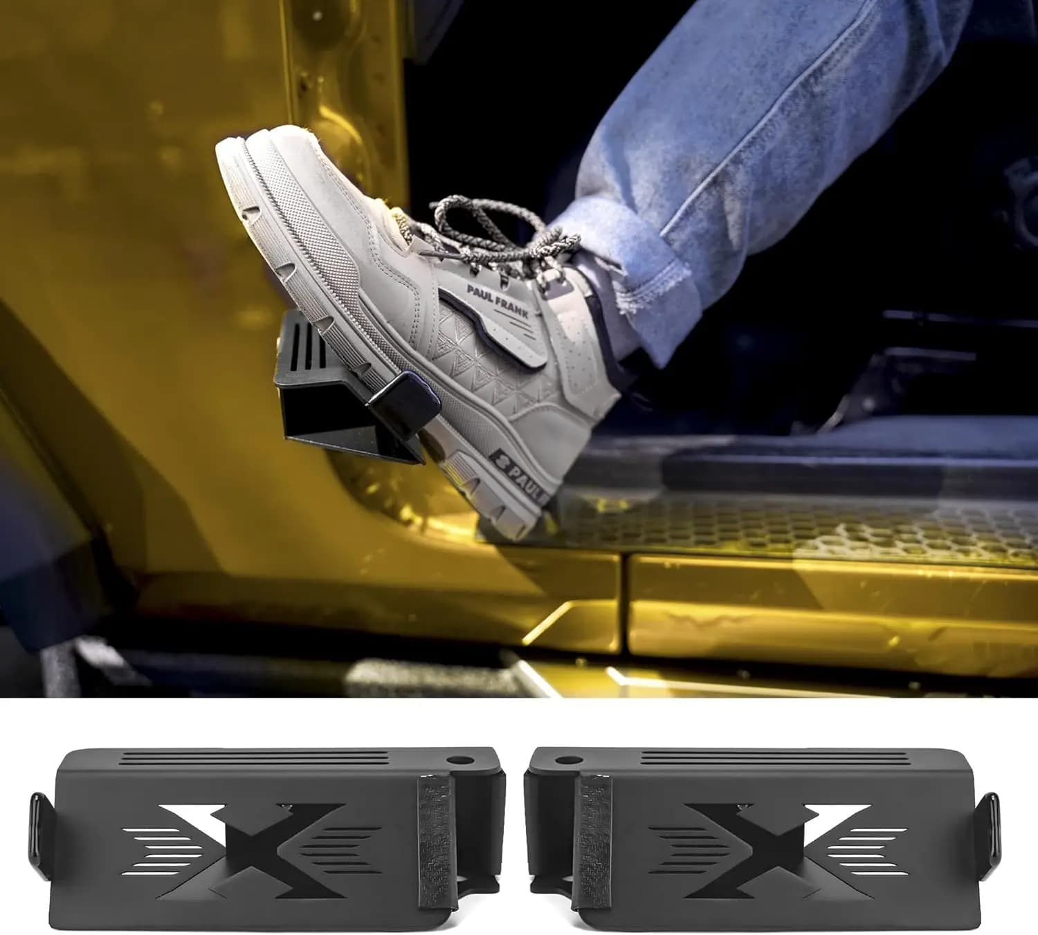 Pedale di riposo con cerniera per porta, adatto per JK JL JT 2007-2025 chiodo per porta Pedale in acciaio accessorio Wrangler, 1 paio