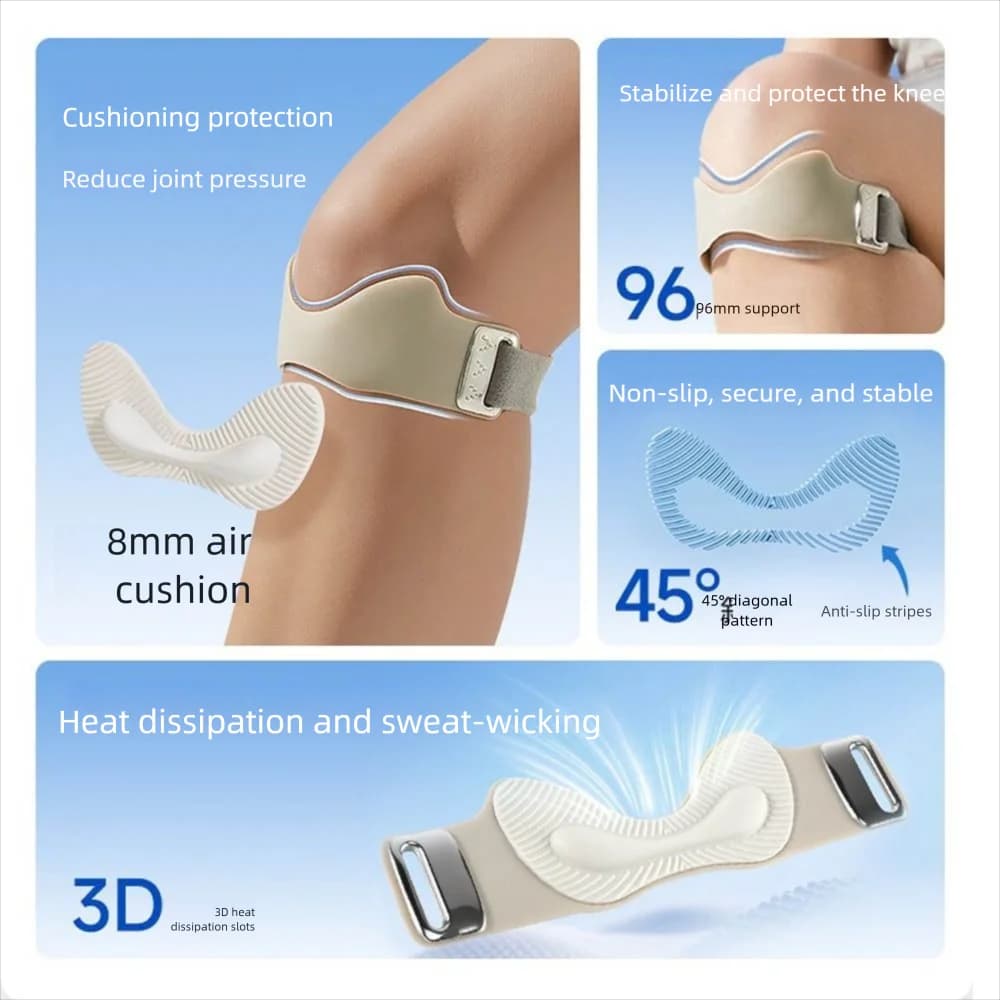 Cintura elastica per rotula Cinghie per ginocchio Ginocchiera sportiva traspirante ispessita Protezione comoda Ginocchiera per ginocchio Palla da tennis