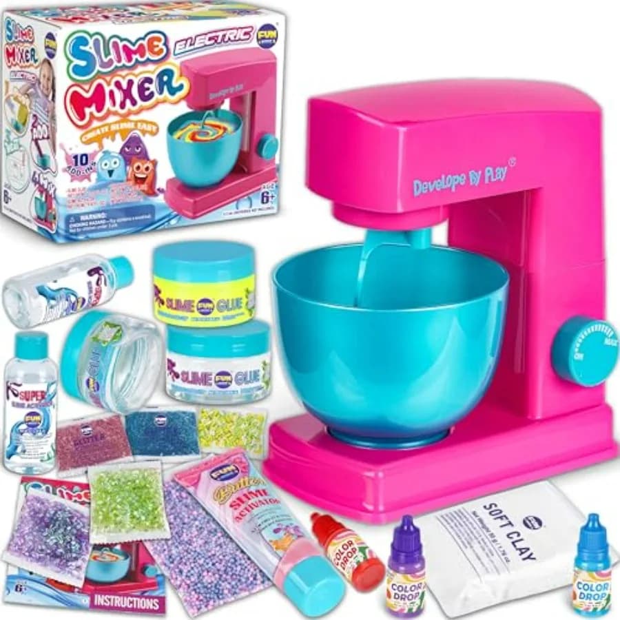 Kit Macchina Miscelatrice Elettrica per Slime per Bambini, per Divertimento e Creazione di Slime con Colla e Attivatore, Giocattolo Automatico per Ragazze