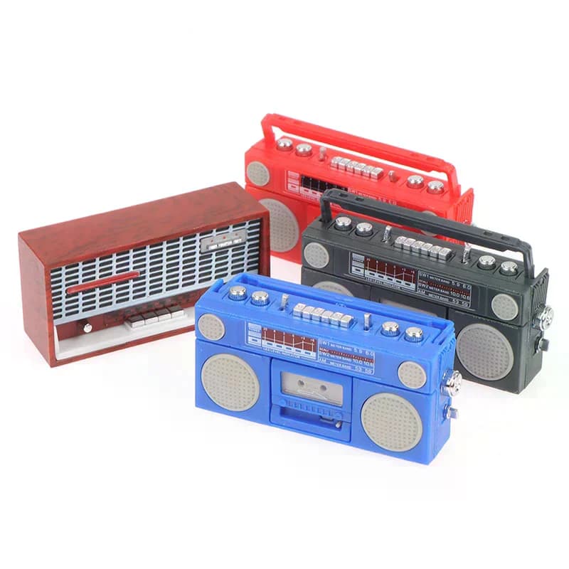 1:12 Casa delle bambole in miniatura Modello radio Registratore Giocatore Giocattolo Decorazione per mobili per bambole