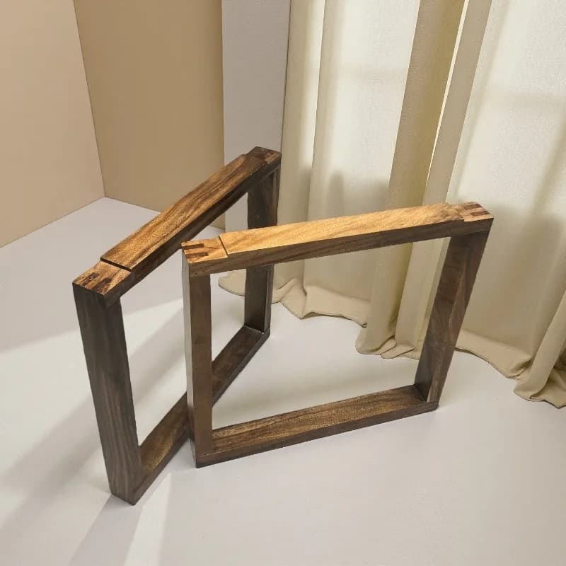 Gambe per tavolo da pranzo in legno massello di noce, staffa di supporto flottante, base per tavolo resistente per piani di lavoro di grandi dimensioni, telaio per tavolo fai-da-te stile rustico