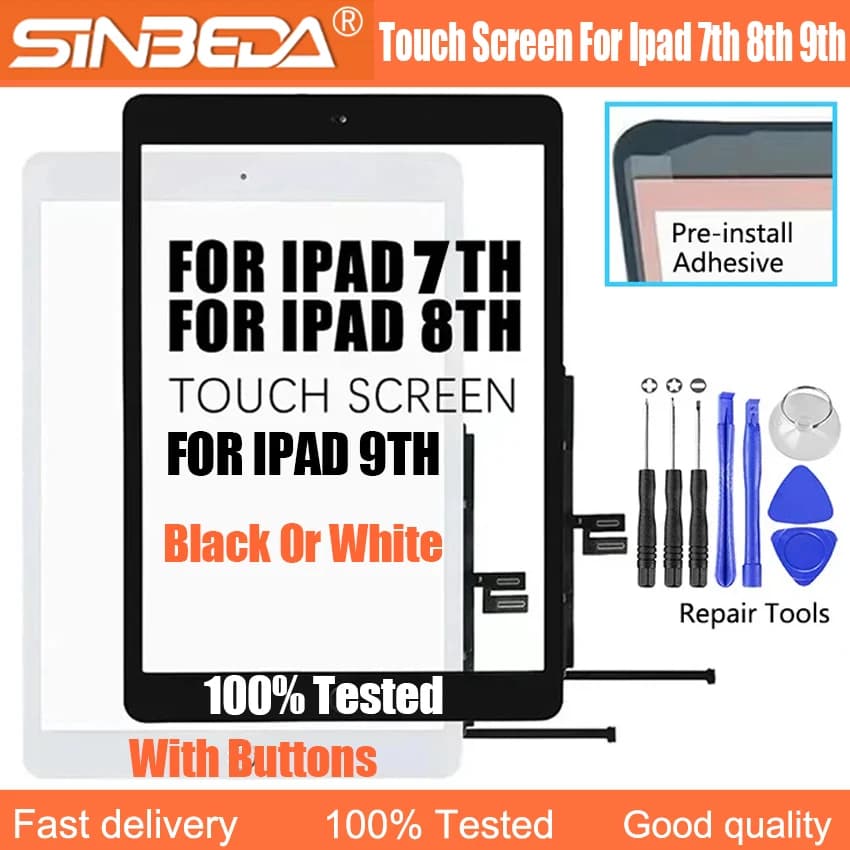 Per Ipad 7th 8th 9th Digitizer Pannello Touch Screen Touch Display Digitizer Per Ipad7 Ipad8 Ipad9 Touch Screen Pulsante Home Lunetta