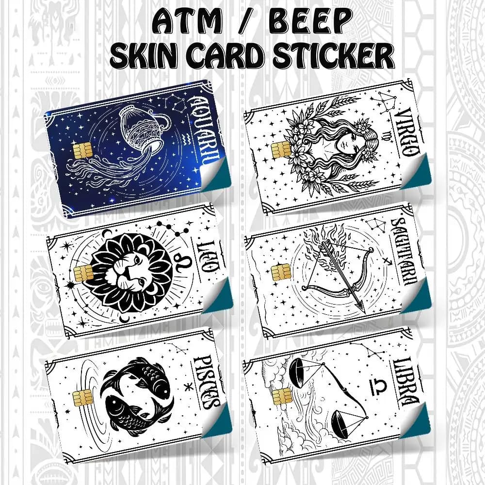 Divertenti Adesivi per Carte dei Tarocchi dei Dodici Segni Zodiacali, Carte di Credito, Tessere Autobus, Decorazione Impermeabile, Set da 4 Pezzi