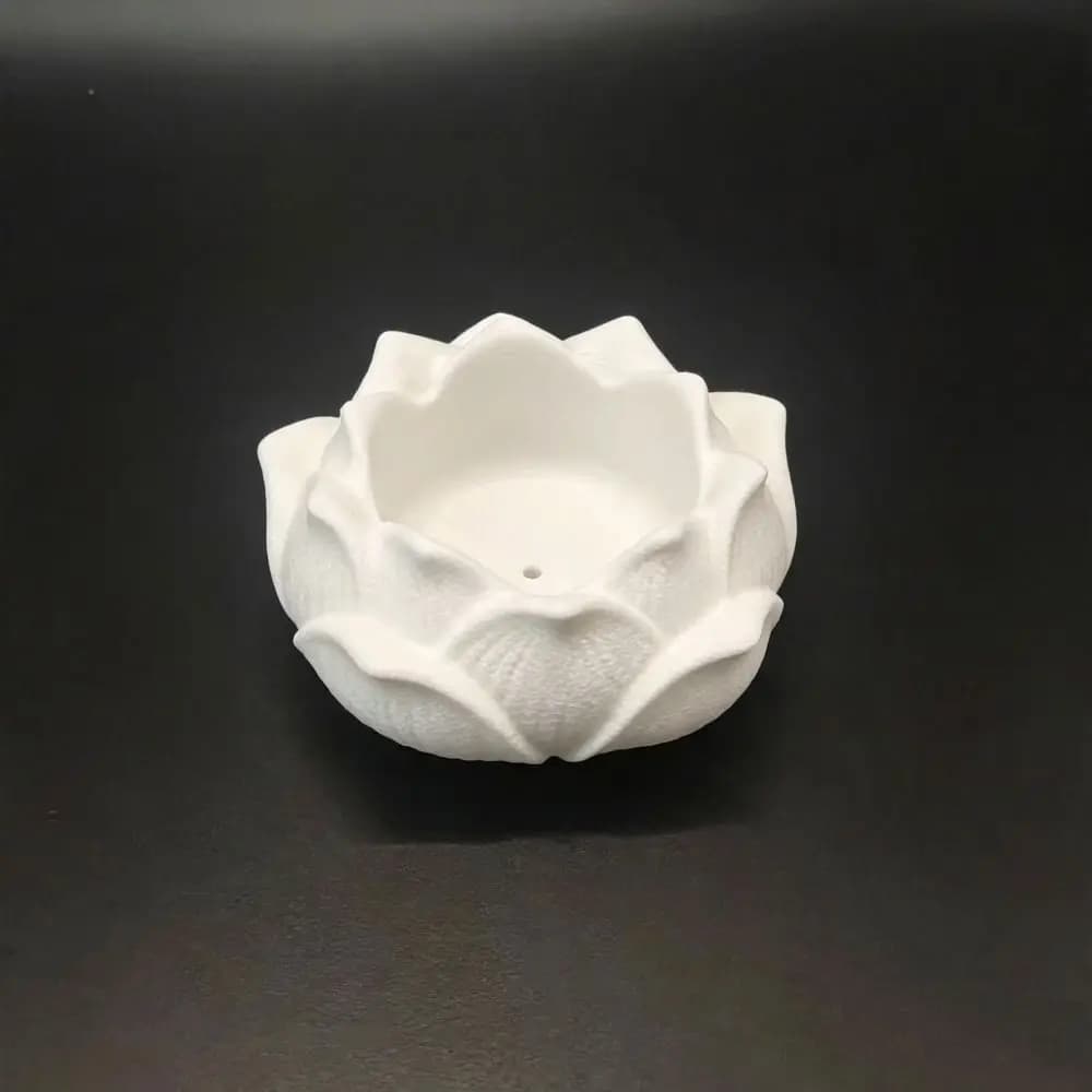 3D Printing Electronic Candle Holder Minimalist Elegant Lotus Incense Burner with Hole Handmade Incense Stick Holder Tea Room