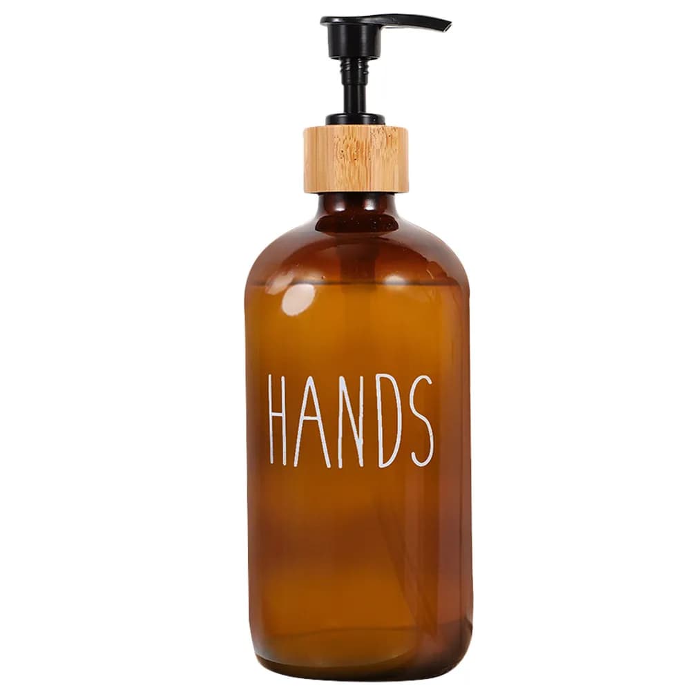 Glass Liquid Lotion Bottle Refillable Hand Soap Dispenser Leakproof Press Pump Large Capacity for Bathroom Kitchen Shower Gel